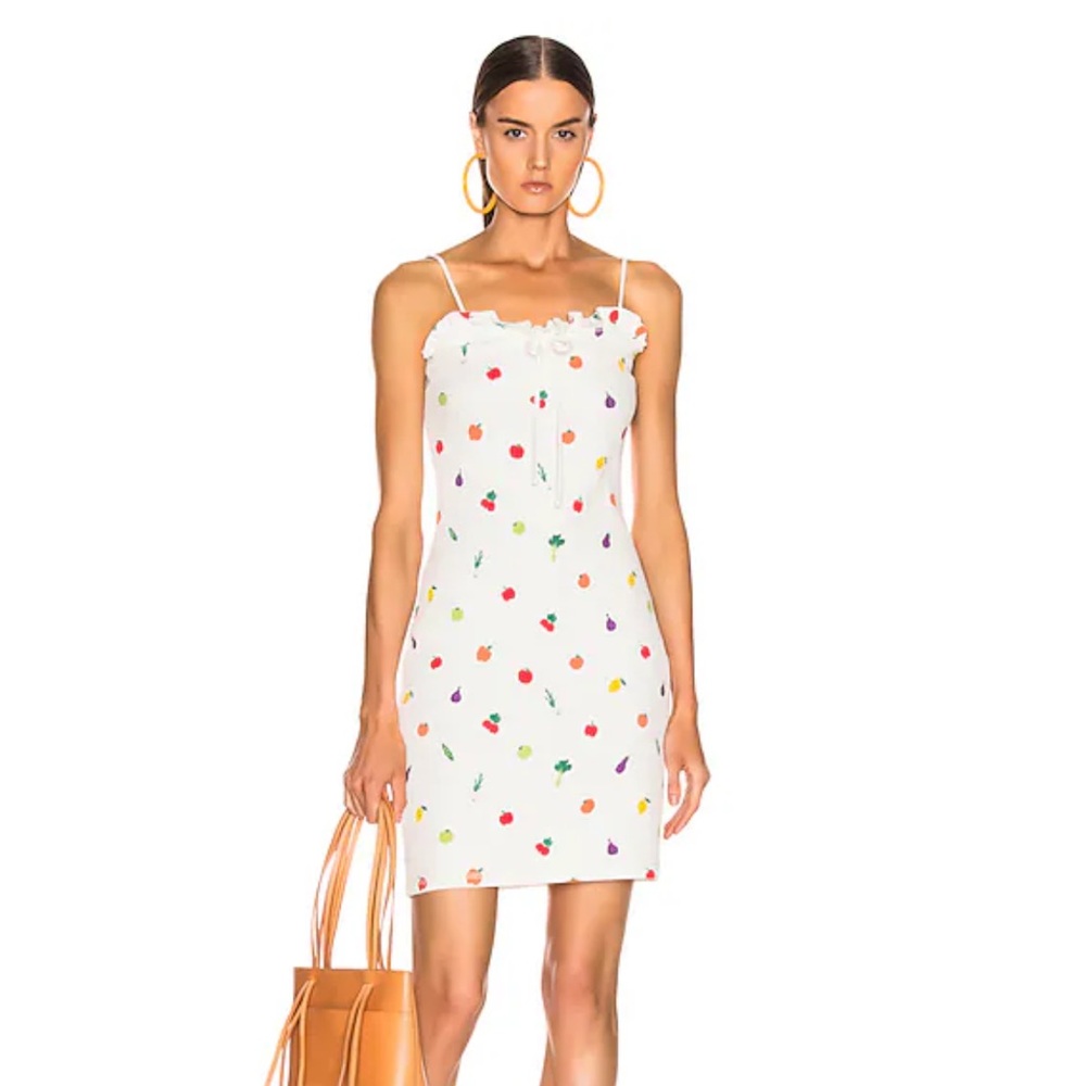 Staud Aubergine Fruit & Veg Print Dress
